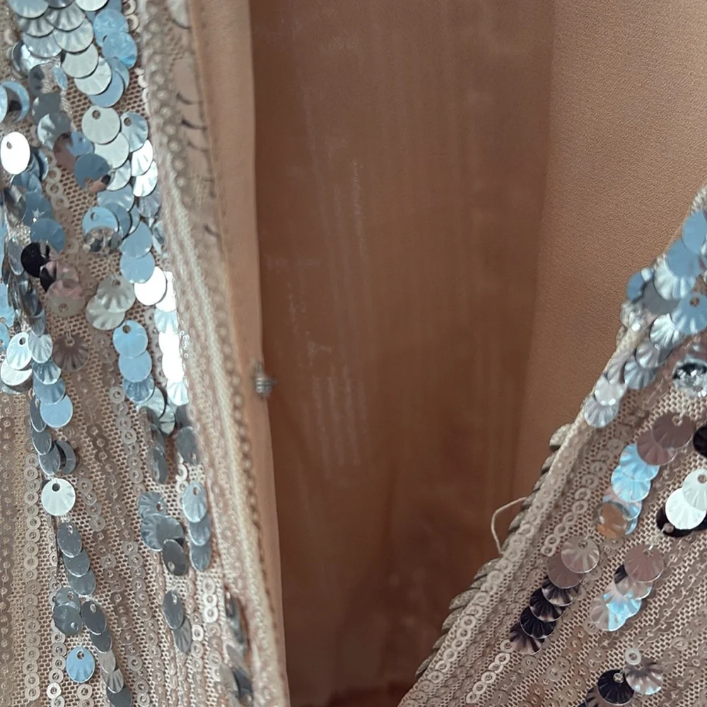 ASTR The Label Primadonna Silver & Tan Sequin Top - Small, 4 - 6 - Picture 10 of 14